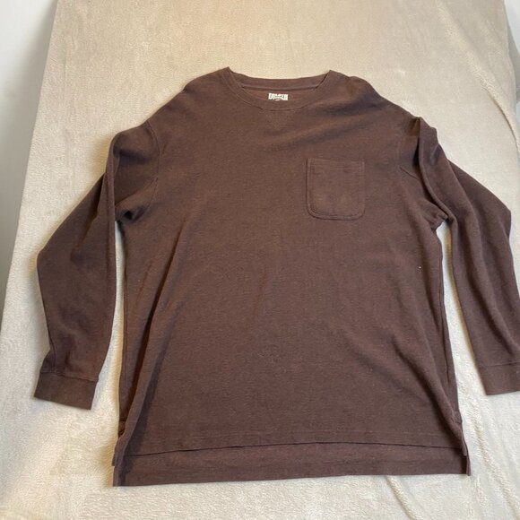 Duluth Mens Shirt 2XL Brown Long-Sleeve Crew Neck With Pocket - Picture 3 of 10